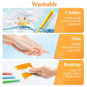 M&G Washable Tempera Paint Sticks dry quickly, reducing wait time between layers.