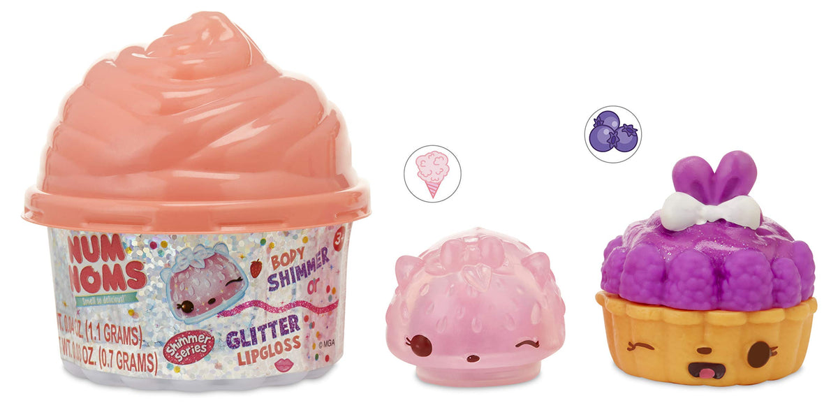 Six-pack layout showcases multiple Num Noms in bright, collectible poses