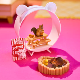 Resin pieces from MGA's Miniverse Make It Mini Animals cure under sun for a sturdy display.