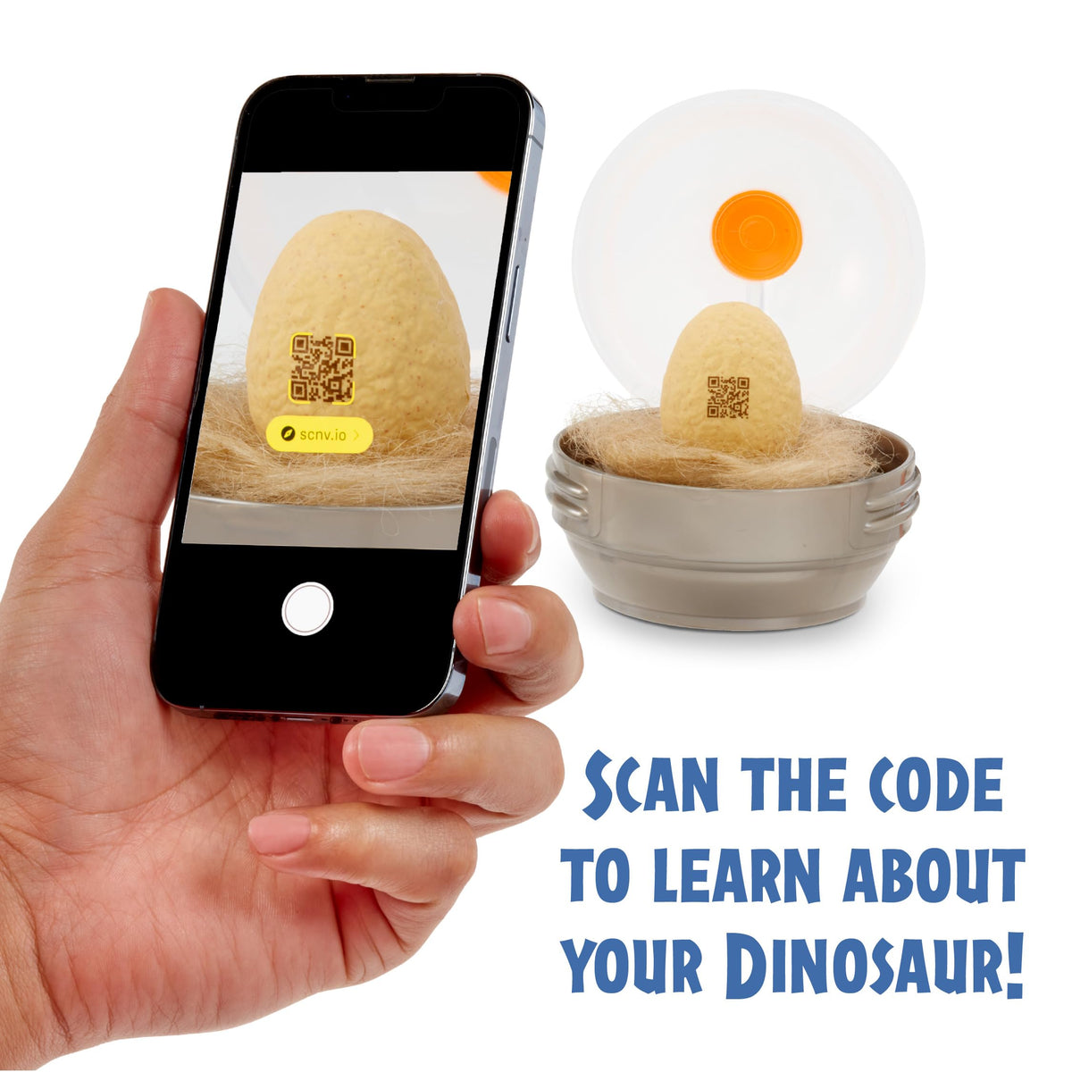 MGA's Miniverse Make It Mini Dinosaurs incubator display, showcases your baby dino proudly.