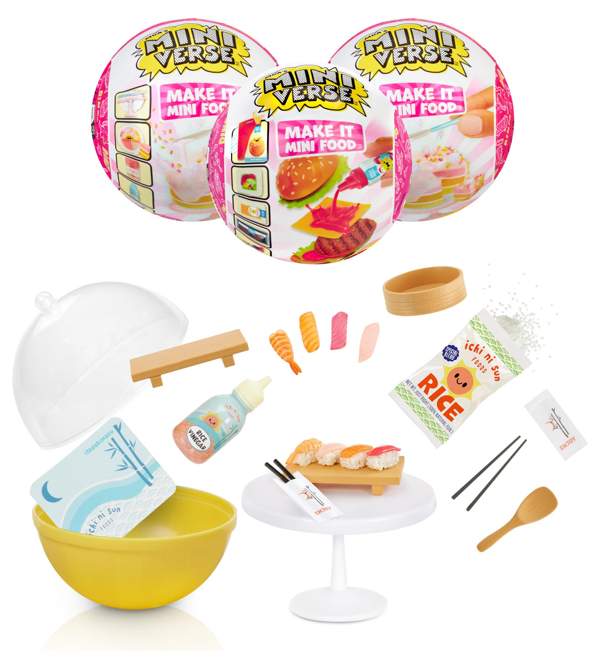 MGA's Miniverse Make It Mini Food Diner Series 3 Nigiri sushi replica for display.