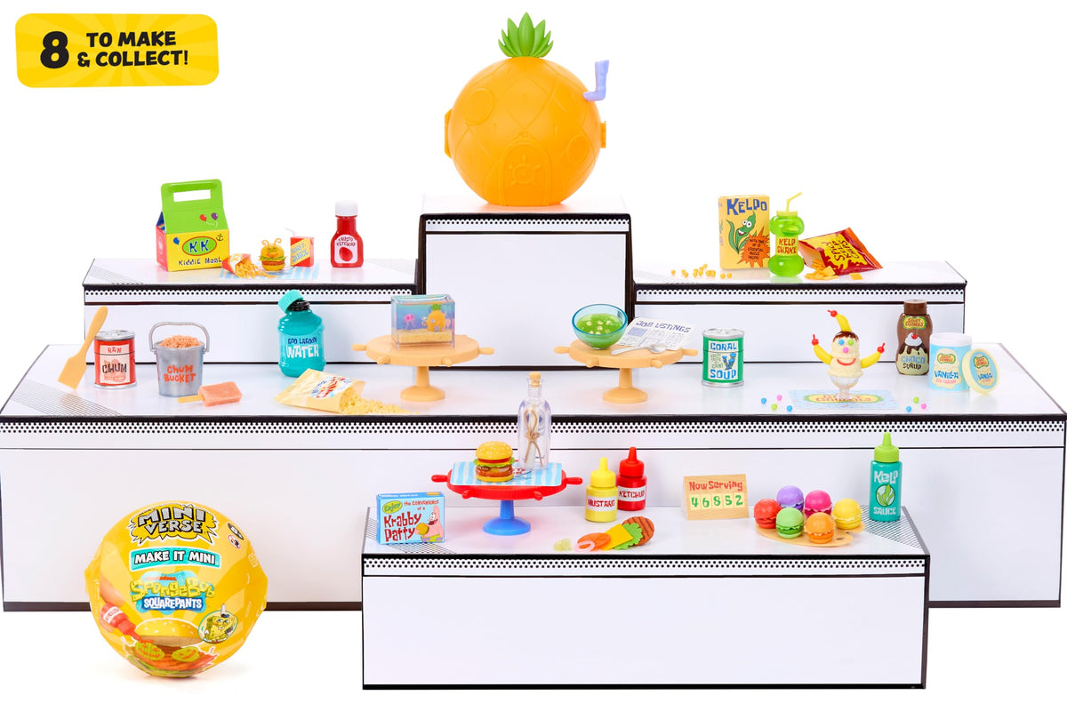 MGA's Miniverse Make It Mini: detailed SpongeBob ingredients ideal for realistic mini recreations.
