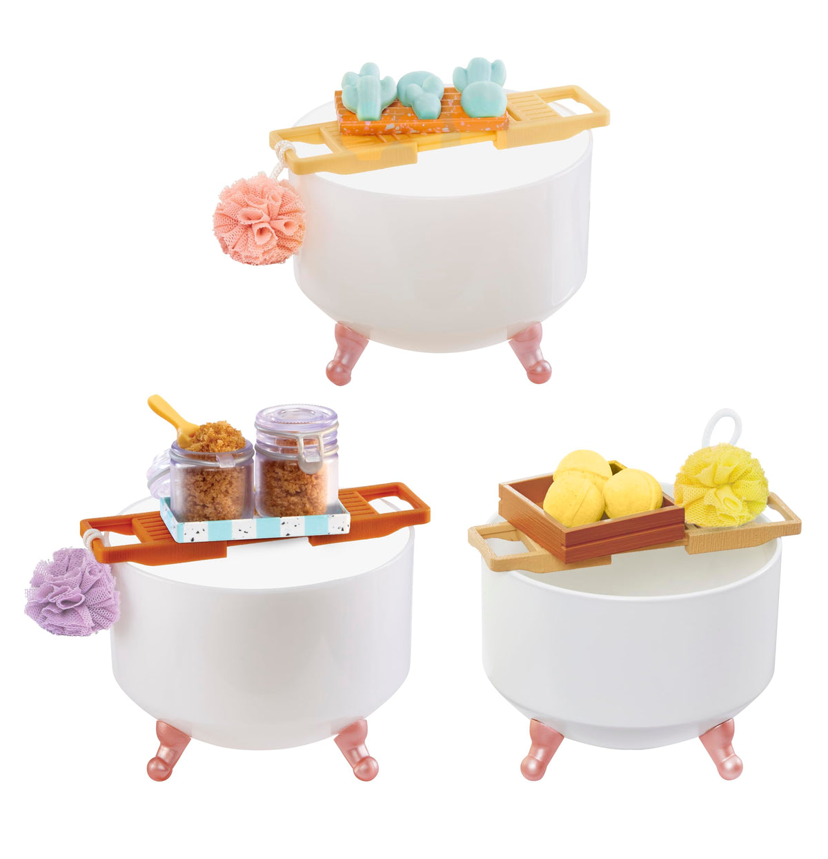 MGA's Miniverse mini bath fizz demonstrating real fizzing action.