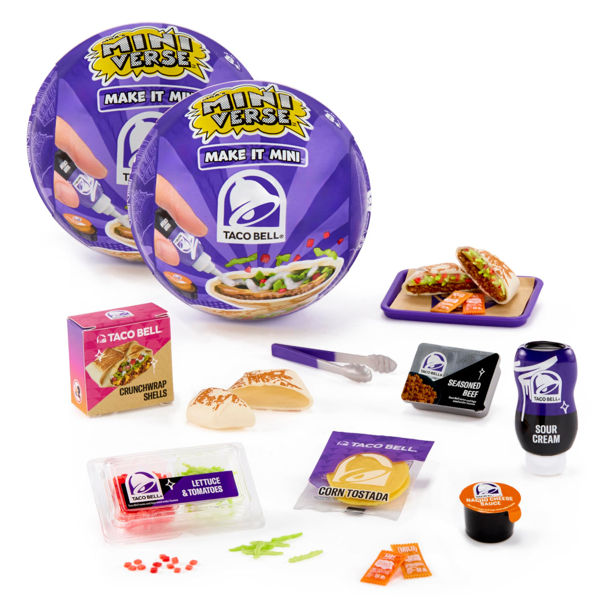 MGA's Miniverse Taco Bell Series 1 surprise ball ready to unbox, perfect for shelf display.