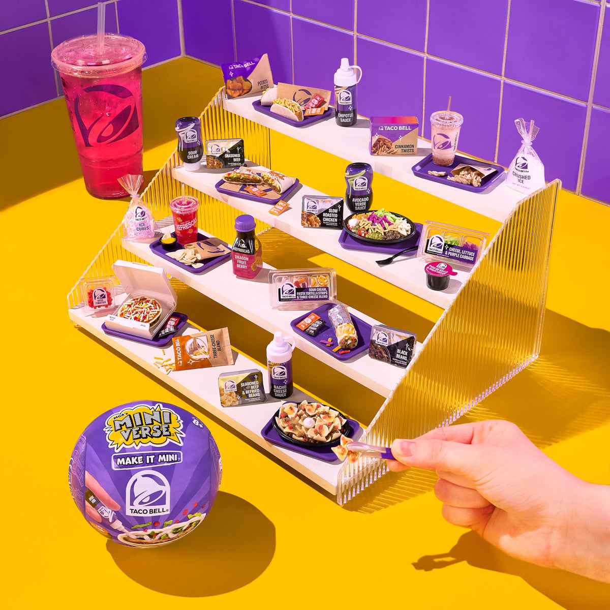 MGA's Miniverse Taco Bell Crunchwrap Supreme mini for bite-sized display fun.