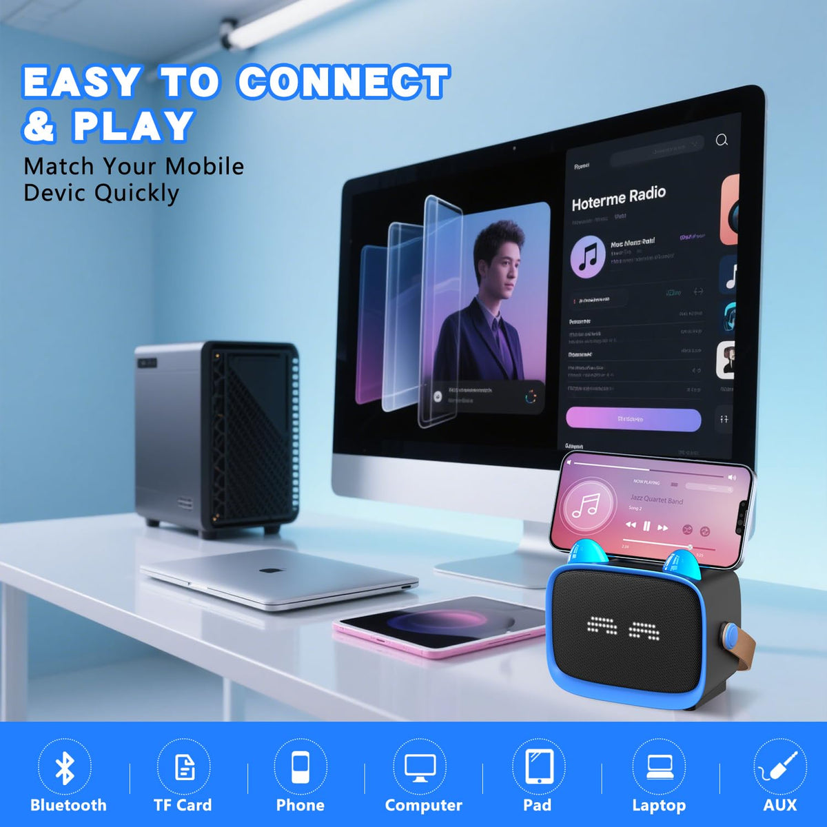 Mgaolo Bluetooth 5.3 provides stable connection for uninterrupted singing