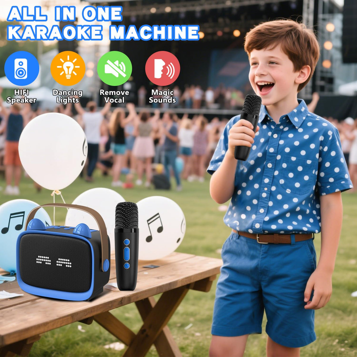 Mgaolo dual wireless mics with echo effects enable fun duets at home