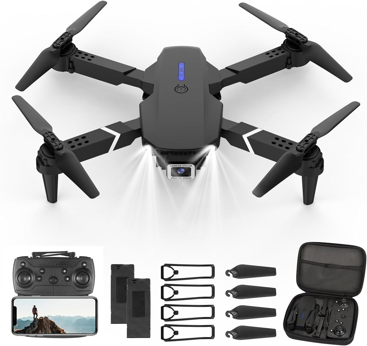 Mgfdget Mini Drone foldable-in-hand with 4K camera for crisp on-the-go aerial shots.