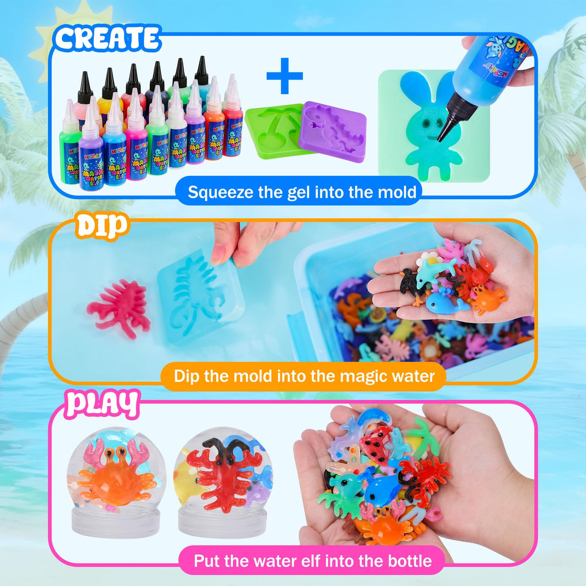 MGparty 24 reusable molds featuring unicorns and dolphins for crafts.