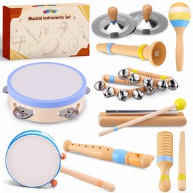 MGparty baby musical instruments set: full wooden collection for early rhythm exploration.
