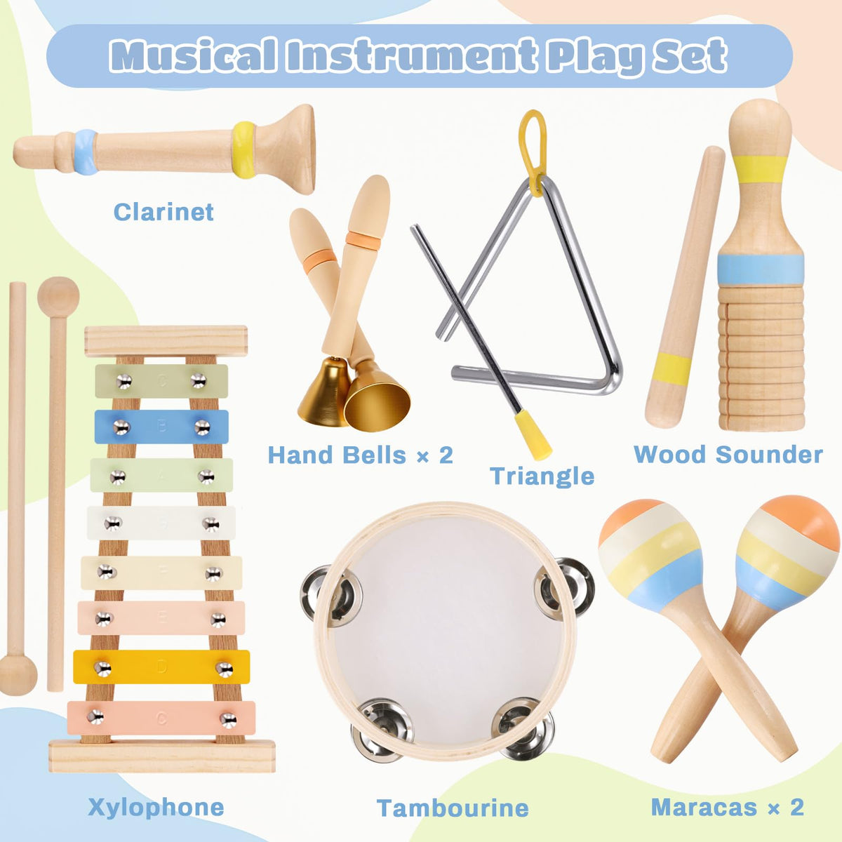 MGparty tambourine engages little hands for fine motor development.
