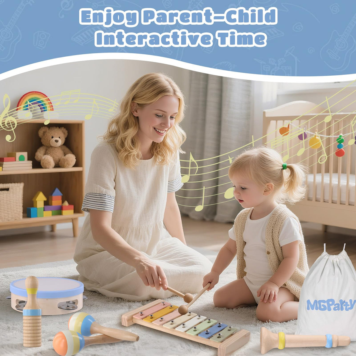 MGparty wood sounder provides tactile feedback and gentle tones.