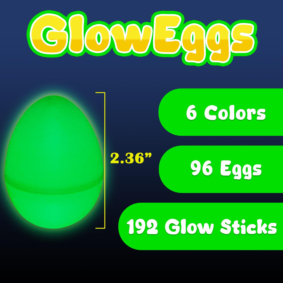 MGparty glowing eggs color variety display, ideal for festive Easter decorations.