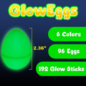 MGparty glowing eggs color variety display, ideal for festive Easter decorations.