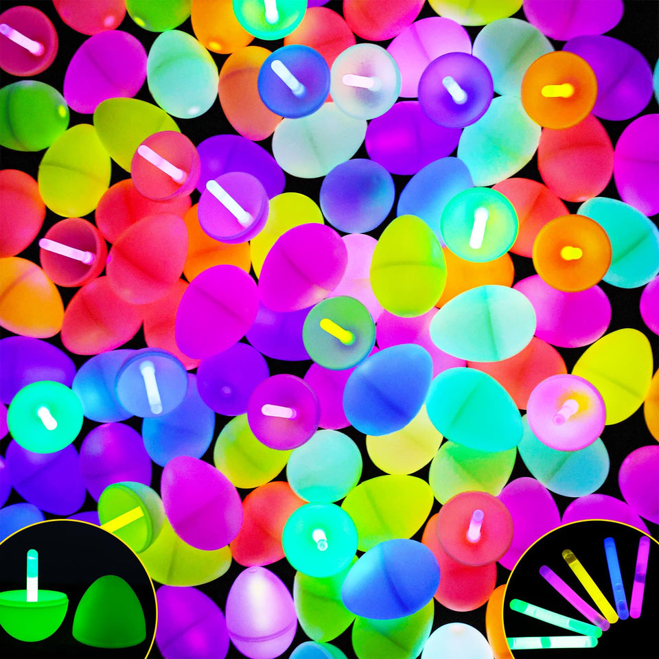 MGparty glow-in-the-dark Easter eggs package shown, ideal for family egg hunts.