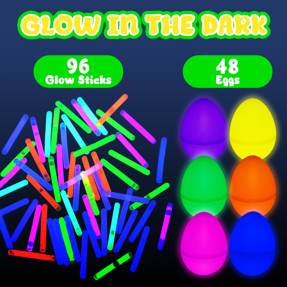 MGparty glow eggs shown during night hunts to visualize glow.