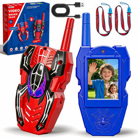 MGparty kids video walkie spider front view for durable outdoor play and live video.