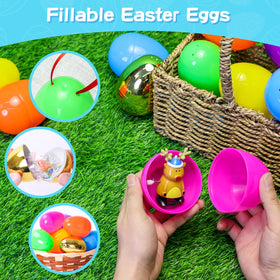 MGparty purple 4-inch fillable Easter egg with interior for coins or small toys.