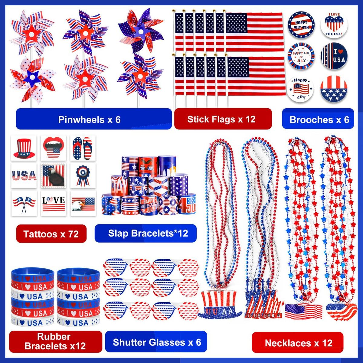 MGparty patriotic pinwheels add motion and color to outdoor celebrations.