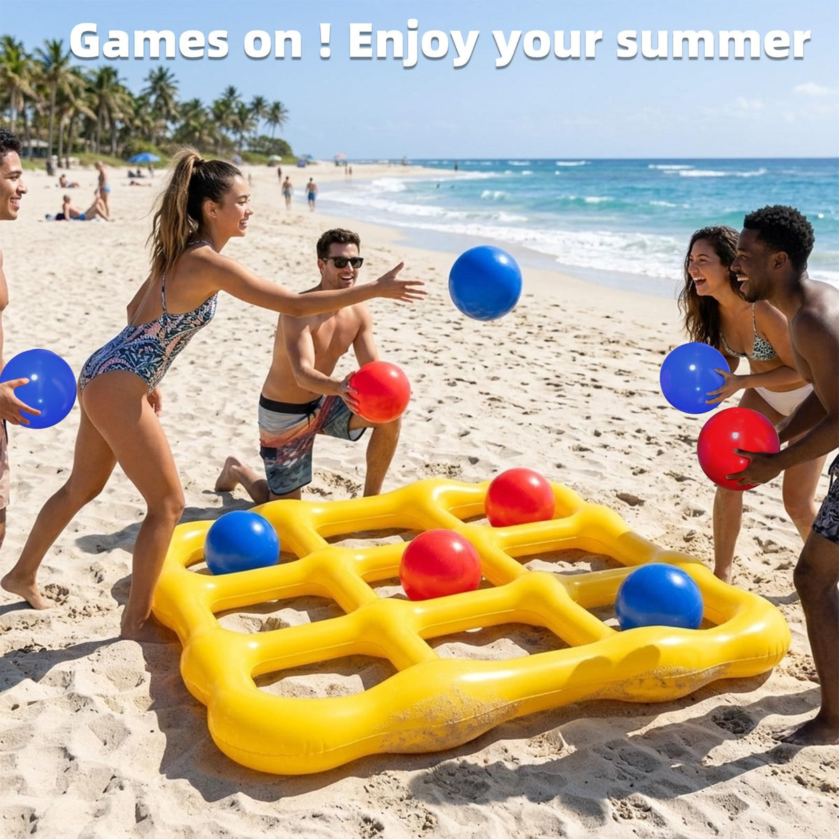 MGparty pool balls set color-coded for red and blue, perfect for competitive play.