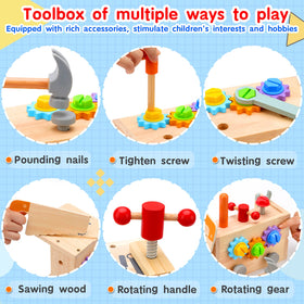 Mgtfbg Kids Tool Set hammer helps kids practice tapping and build confidence.