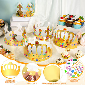 MGZTTHW Gold Crowns Kids decorating scene highlights personalized crown creativity