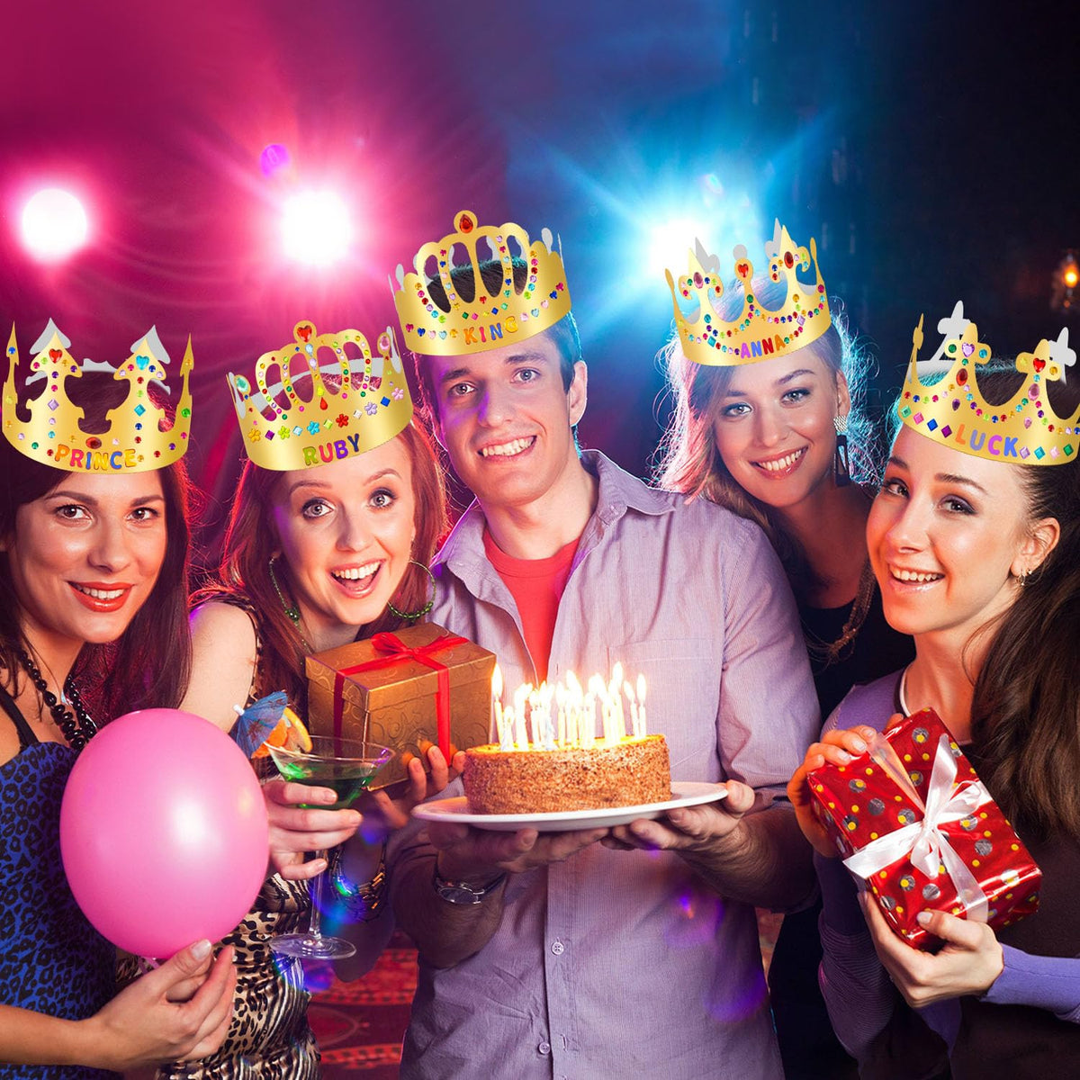 MGZTTHW Gold Crowns Party ideas image suggests versatile event use