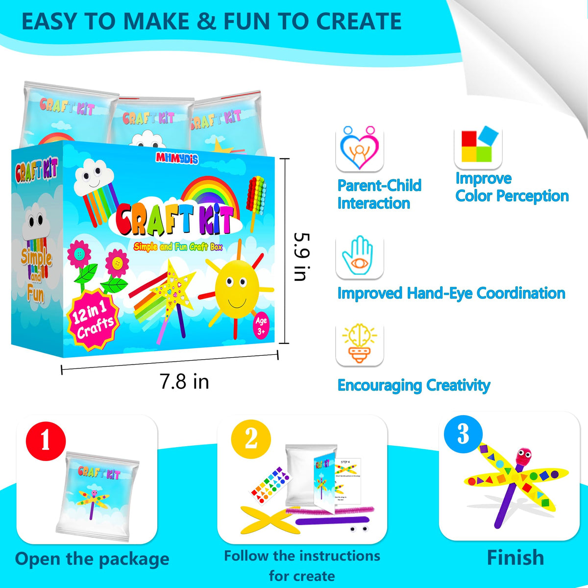 MHMYDIS pom pom art activity featuring bright textures and soft materials