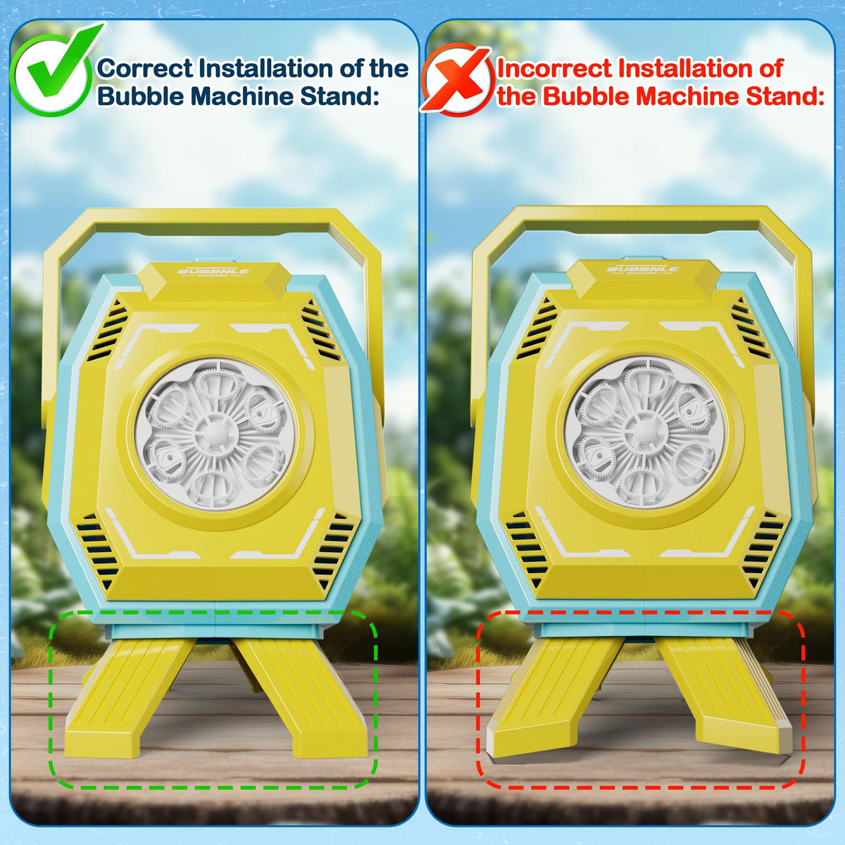 MiBex bubble machine usable indoors or outdoors for fun moments