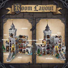 Miabrixbrix Raven Castle black spires detail showcases dramatic silhouette for display.