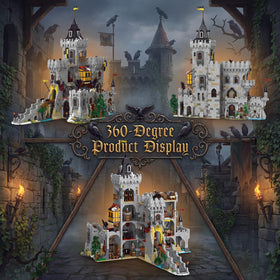 Miabrixbrix Raven Castle drawbridge mechanism demonstrates interactive play value on shelf.