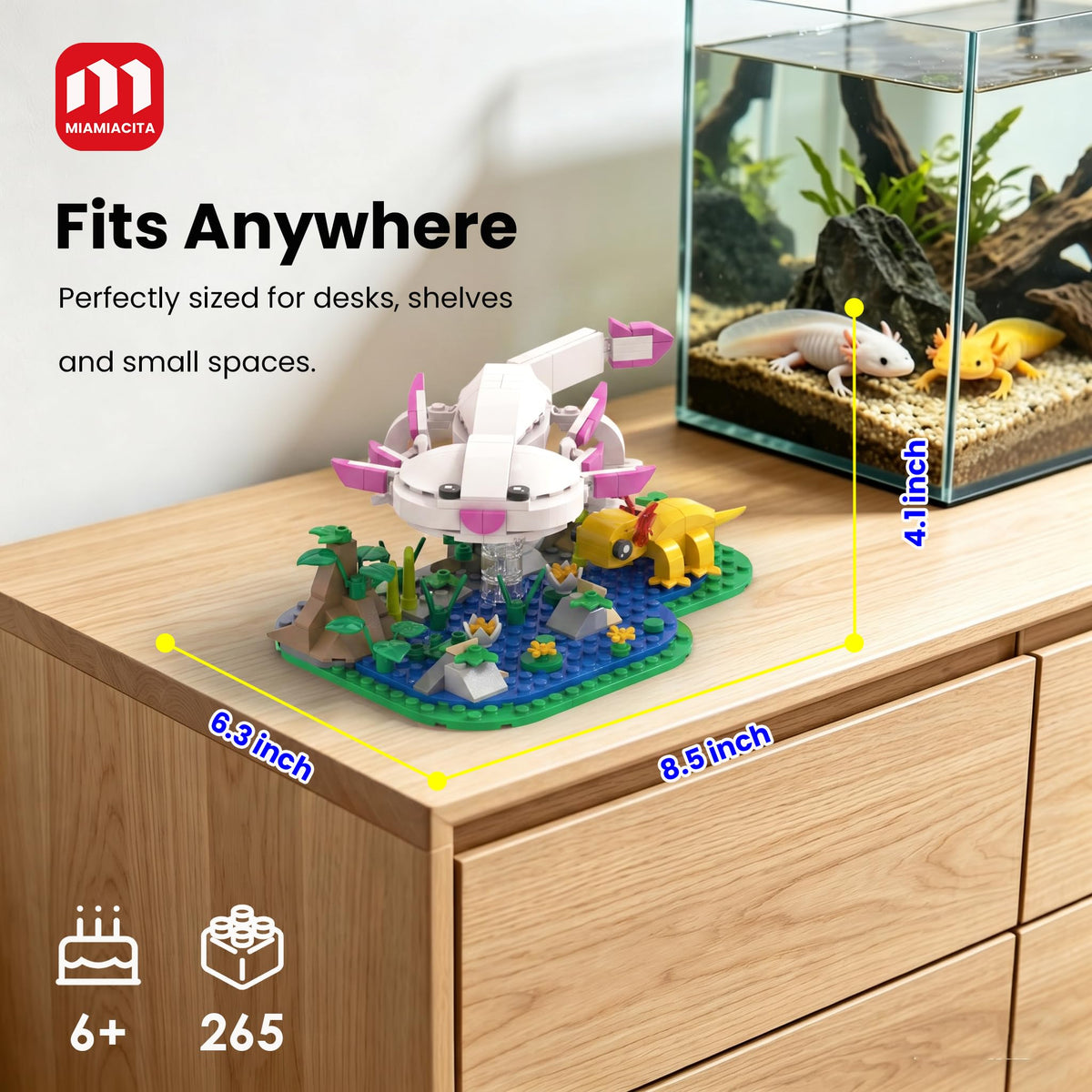 MIAMIACITA axolotl building pieces for easy assembly and creative construction.