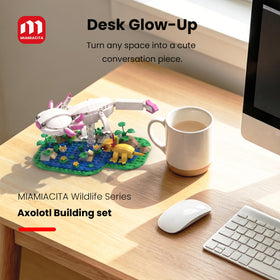 MIAMIACITA river scenery build with axolotl figurines to spark nature-themed storytelling.