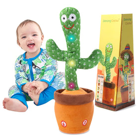 MIAODAM dancing cactus toy with glowing lights during a lively dance sequence.