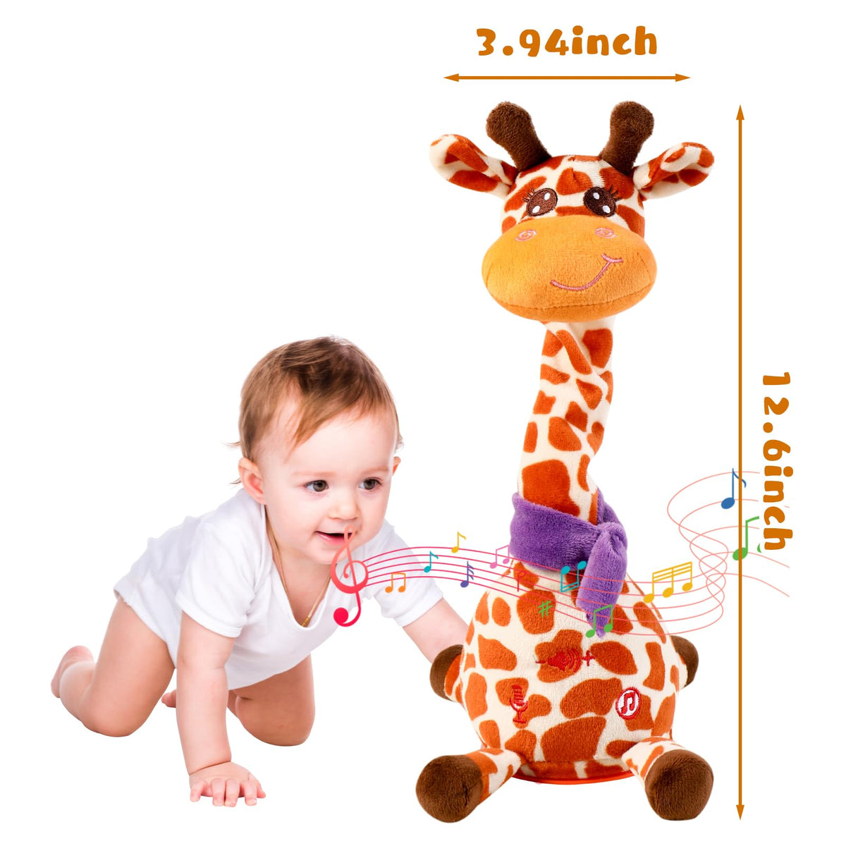 MIAODAM Dancing Giraffe Toy suitable for indoor and outdoor playtime.