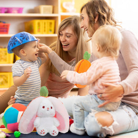 MIAODAM Easter Bunny soft plush made with eco-friendly materials for safe hugs.
