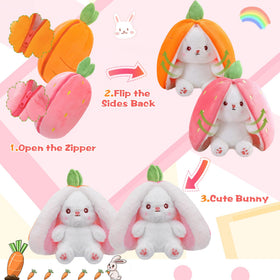 MIAODAM reversible bunny carrot-to-white highlights versatile styles for cozy playtime