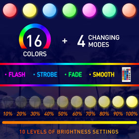 MIAOKE LED ball with 16 colors and modes for parties.