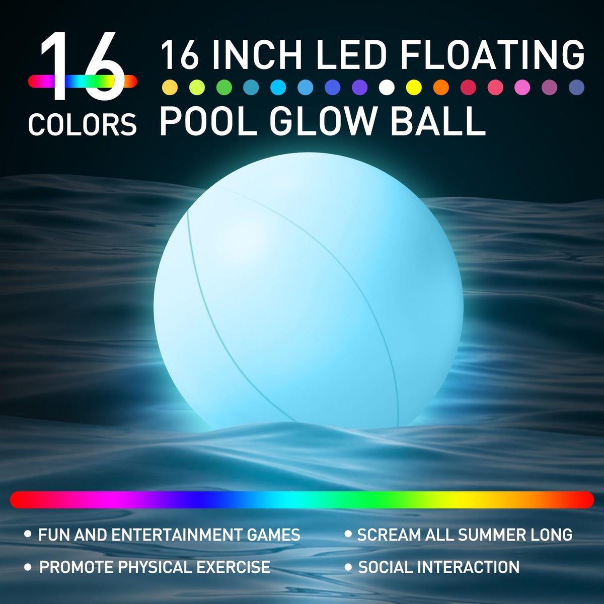 MIAOKE LED ball lighting up poolside for night gatherings.