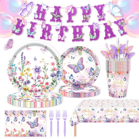 MIAOSHOUTAO wildflower-plates-7inch vibrant dessert-ready plates for celebrations
