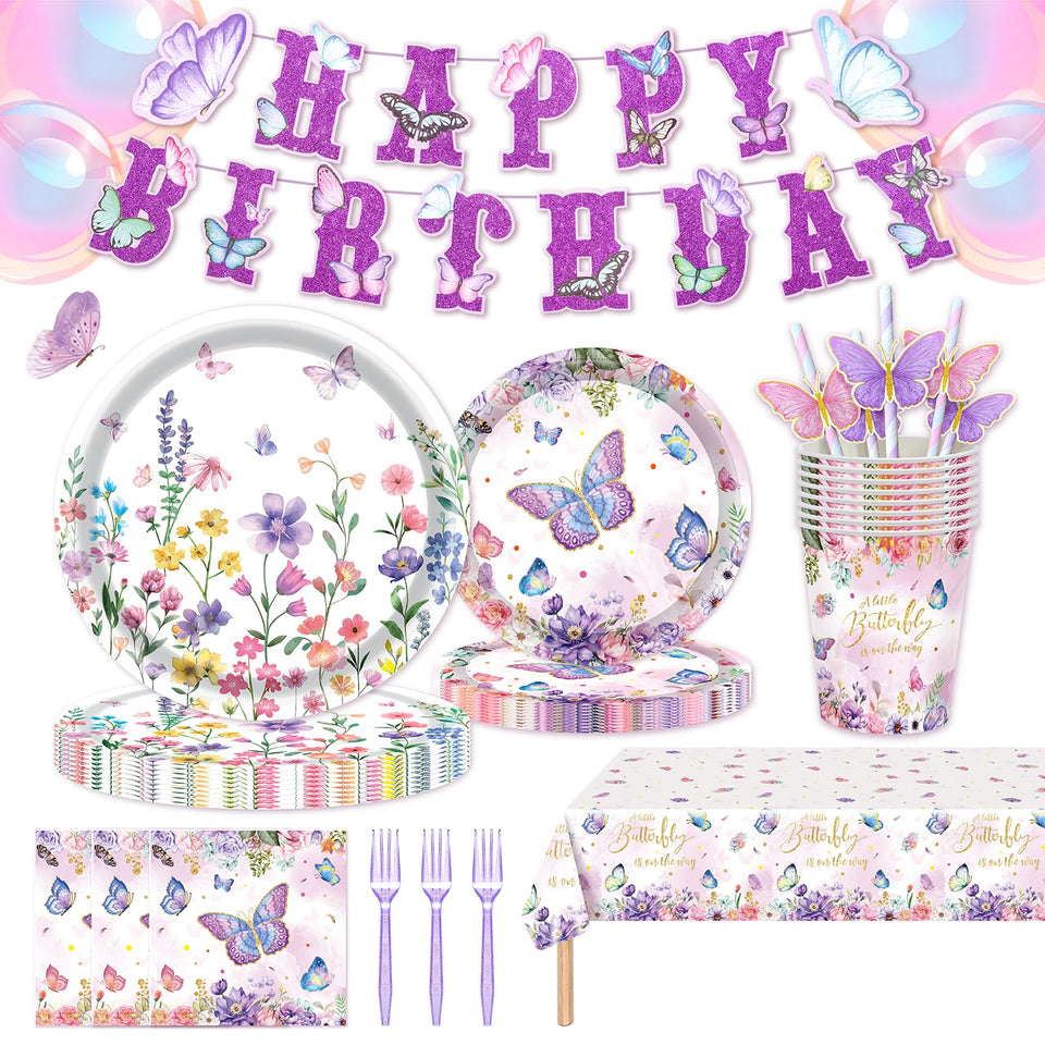 MIAOSHOUTAO wildflower-plates-7inch vibrant dessert-ready plates for celebrations