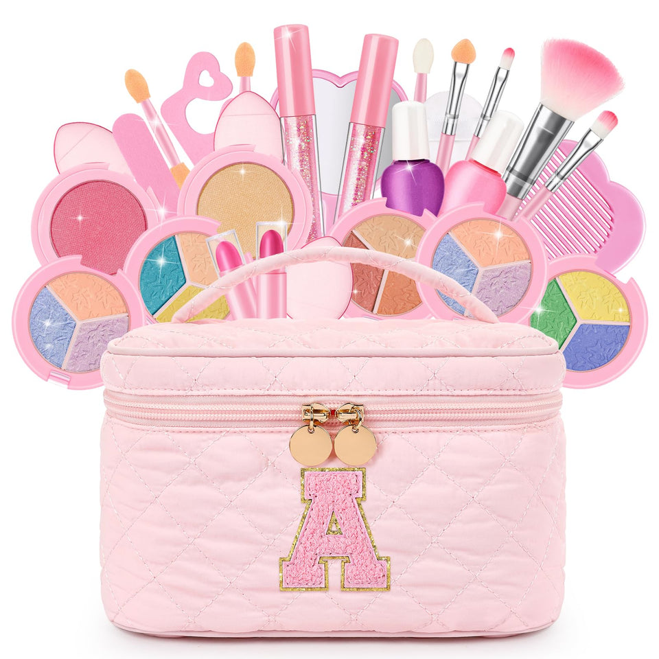 Mibasies kids makeup set box layout showing full 29-piece kit for safe imaginative play