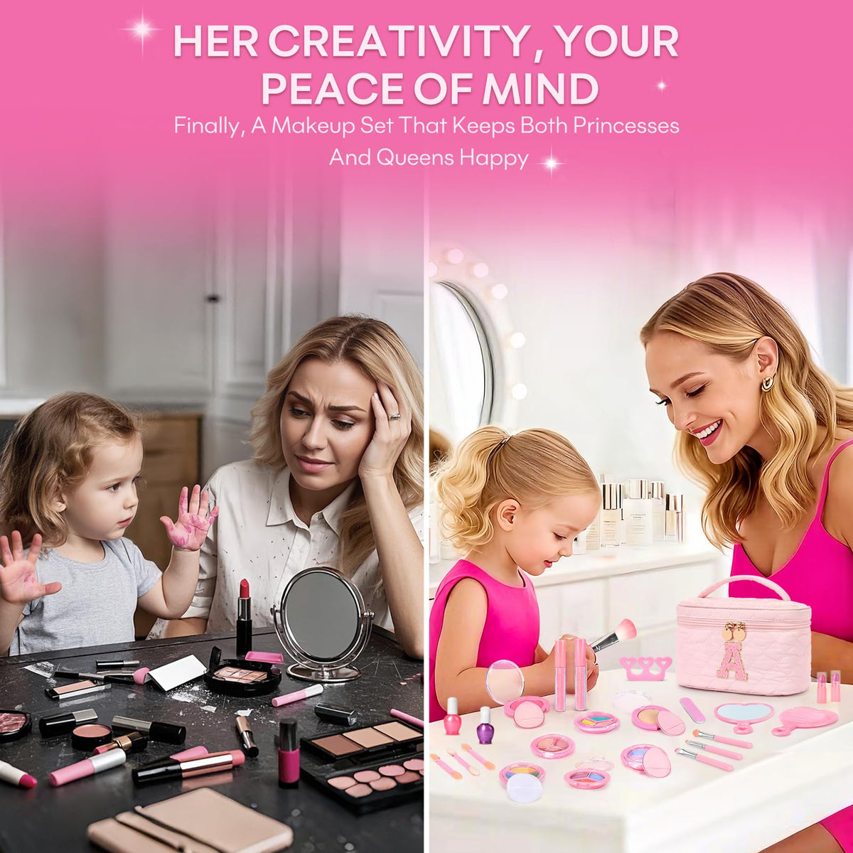 Mibasies kids makeup set eye-shadow-palette inviting colorful exploration during playtime