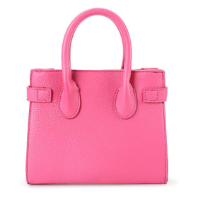 mibasies kids purse hot pink side view, easy-to-use clasp for tiny fingers