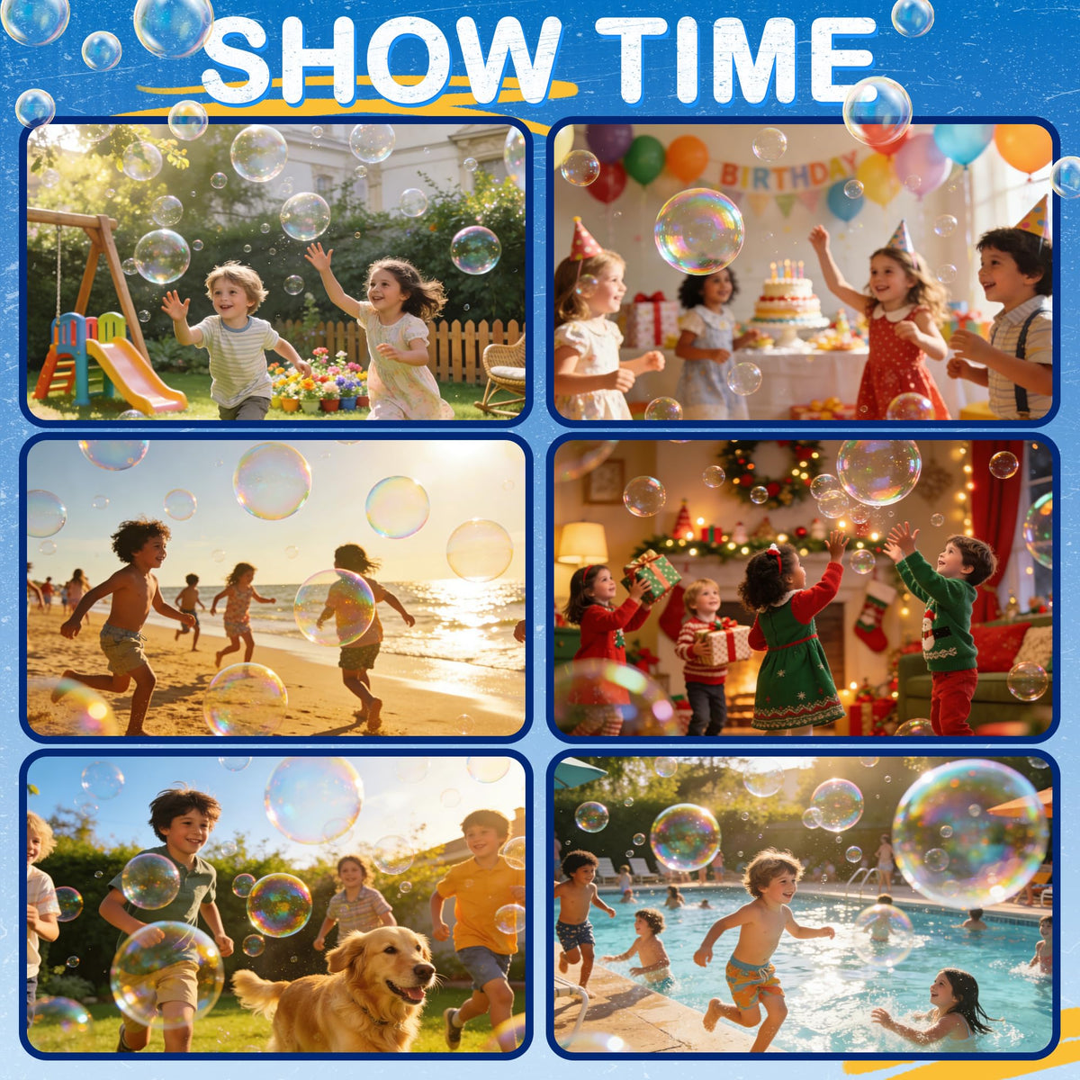MiBex bubble maker suited for indoor and outdoor celebrations.