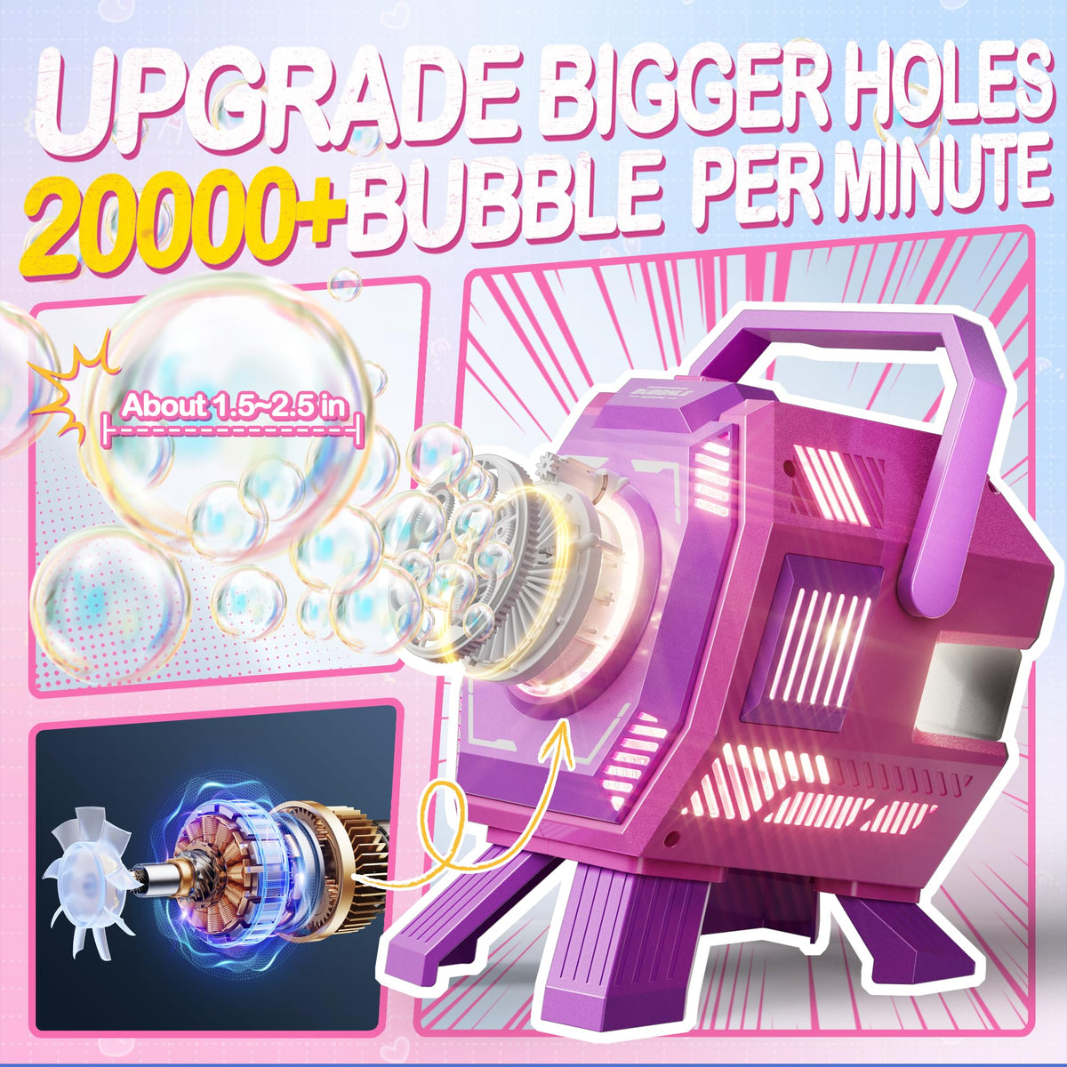 MiBex Bubble Machine features a 320ml tank for longer bubble sessions.