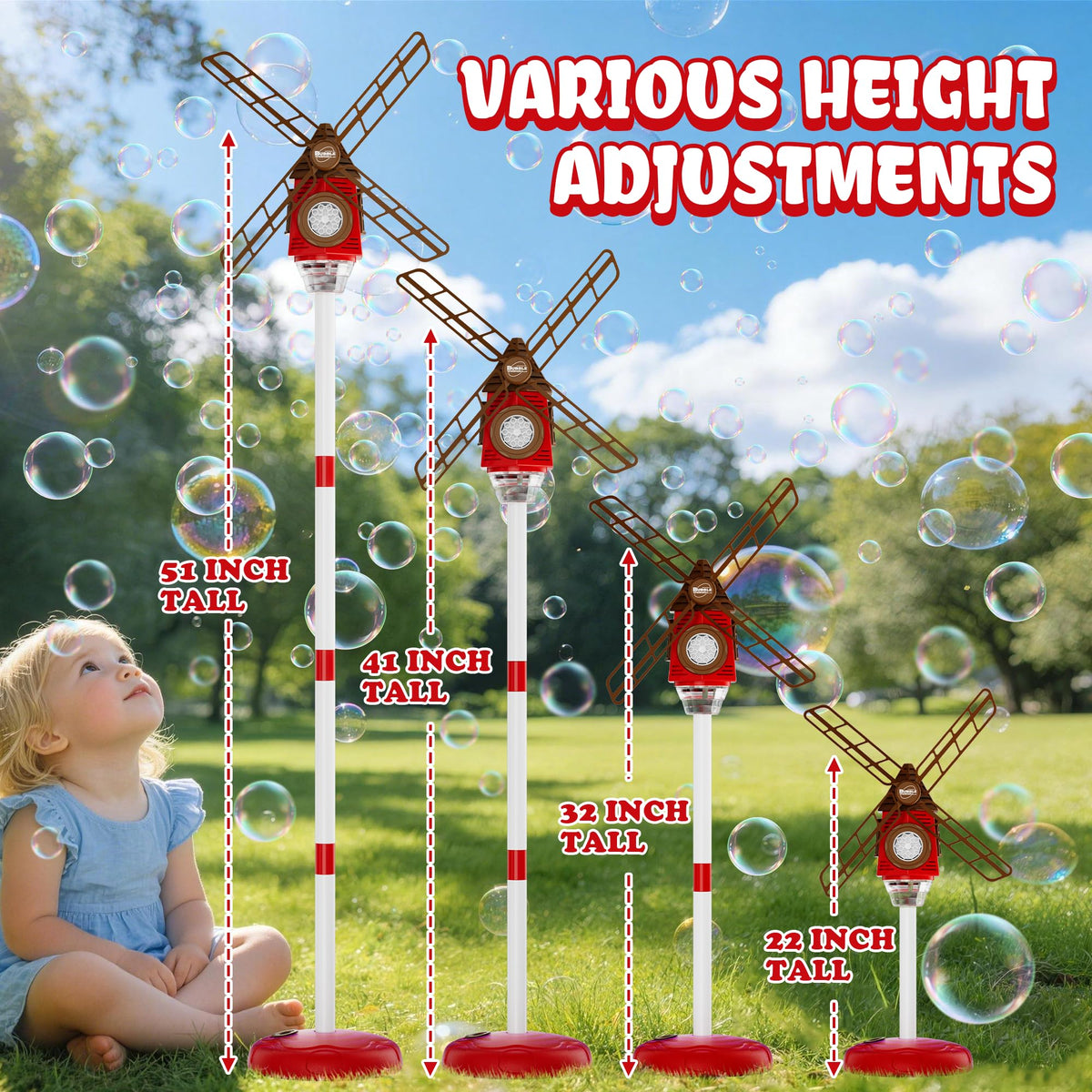 MiBex Bubble Machine with lights and music enhances backyard parties