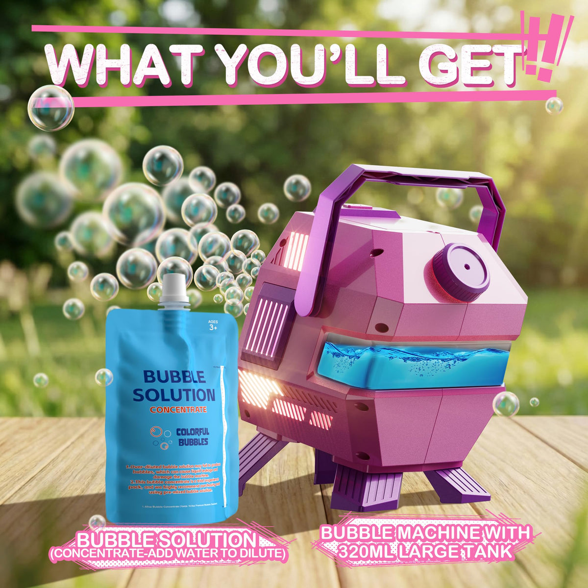 MiBex Bubble Machine with one-button operation for easy use.