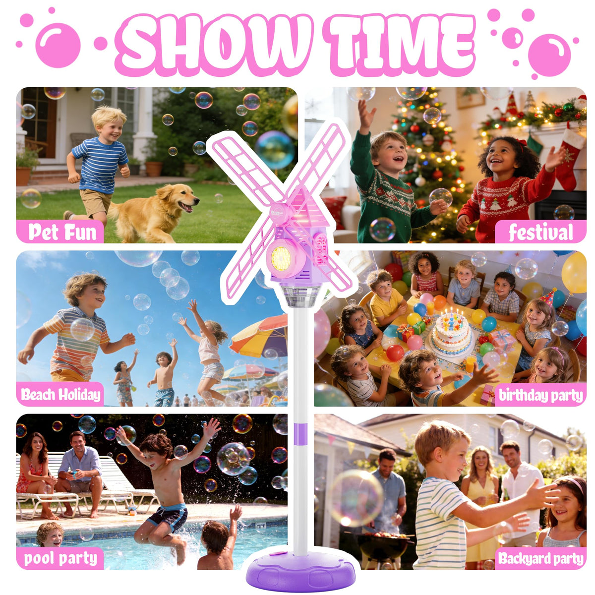 MiBex kids enjoying carefree outdoor play with bubbles.