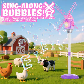 MiBex lights and music enhance backyard bubble sessions.